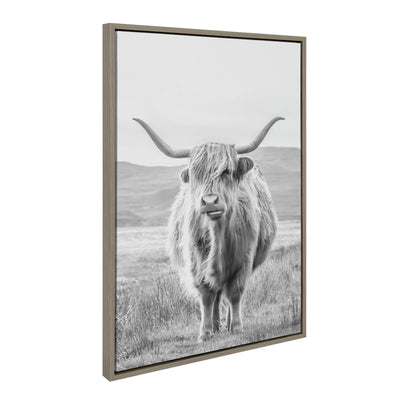 Sylvie Herd of Highland Cows BW Framed Canvas Art Set by The Creative Bunch Studio
