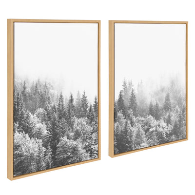 Sylvie Forest On A Foggy Day Black and White Framed Canvas Set by The by kateandlaurel - product image 2 for Resin Society