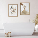 Sylvie Mother and Baby Giraffe Farmhouse Bath Framed Canvas by kateandlaurel - product image 5 for Resin Society