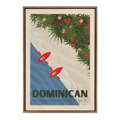 Sylvie Travel Poster Dominican Republic Framed Canvas by kateandlaurel - main product image for Resin Society