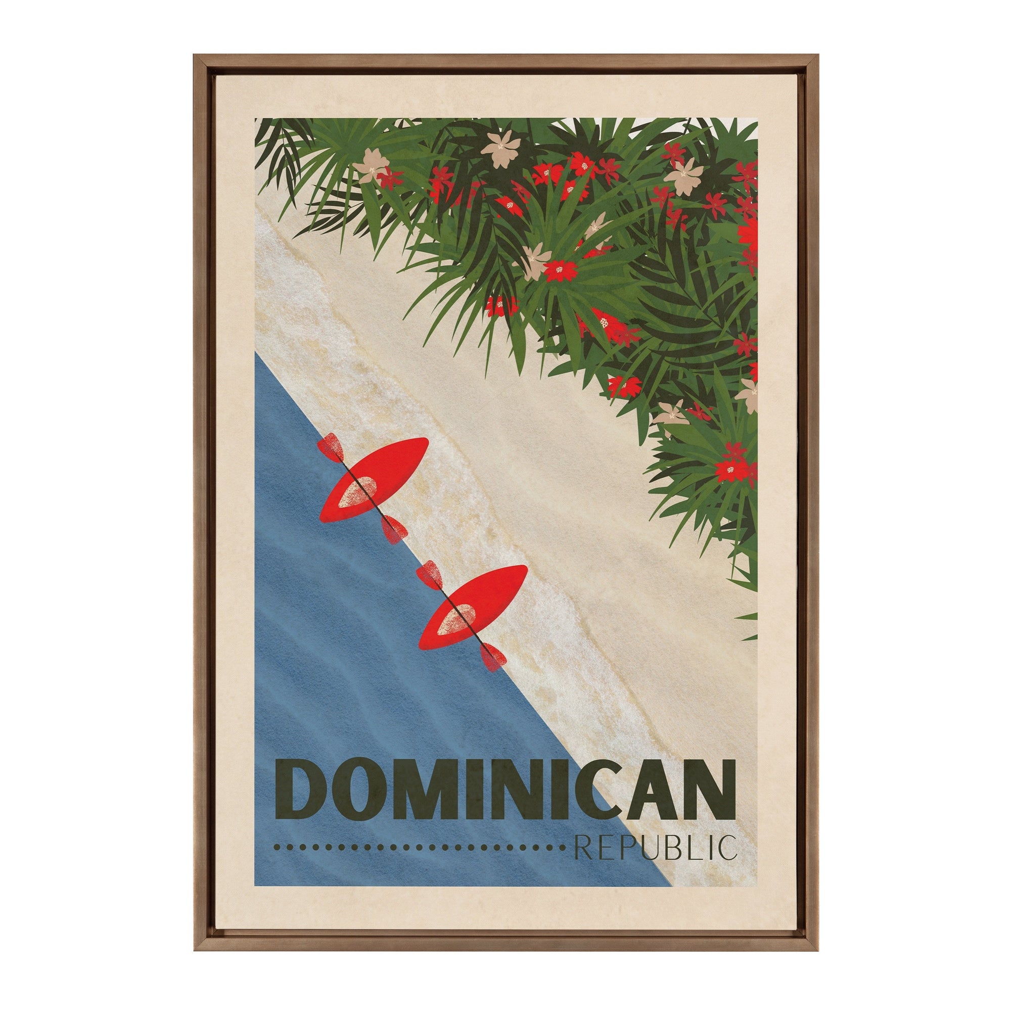 Sylvie Travel Poster Dominican Republic Framed Canvas by kateandlaurel - product image 9 for Resin Society