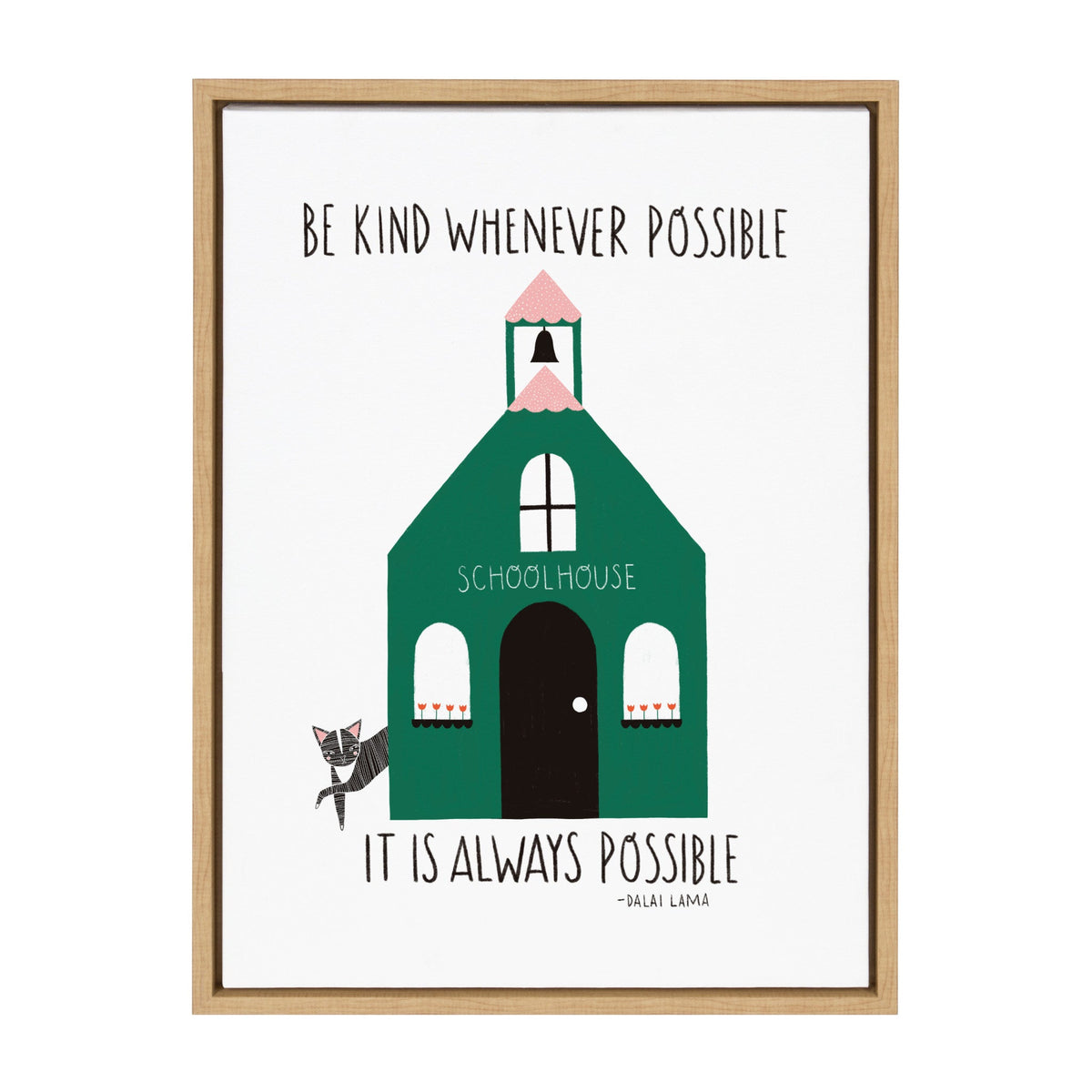 Sylvie Be Kind Whenever Possible Framed Canvas by kateandlaurel - main product image for Resin Society