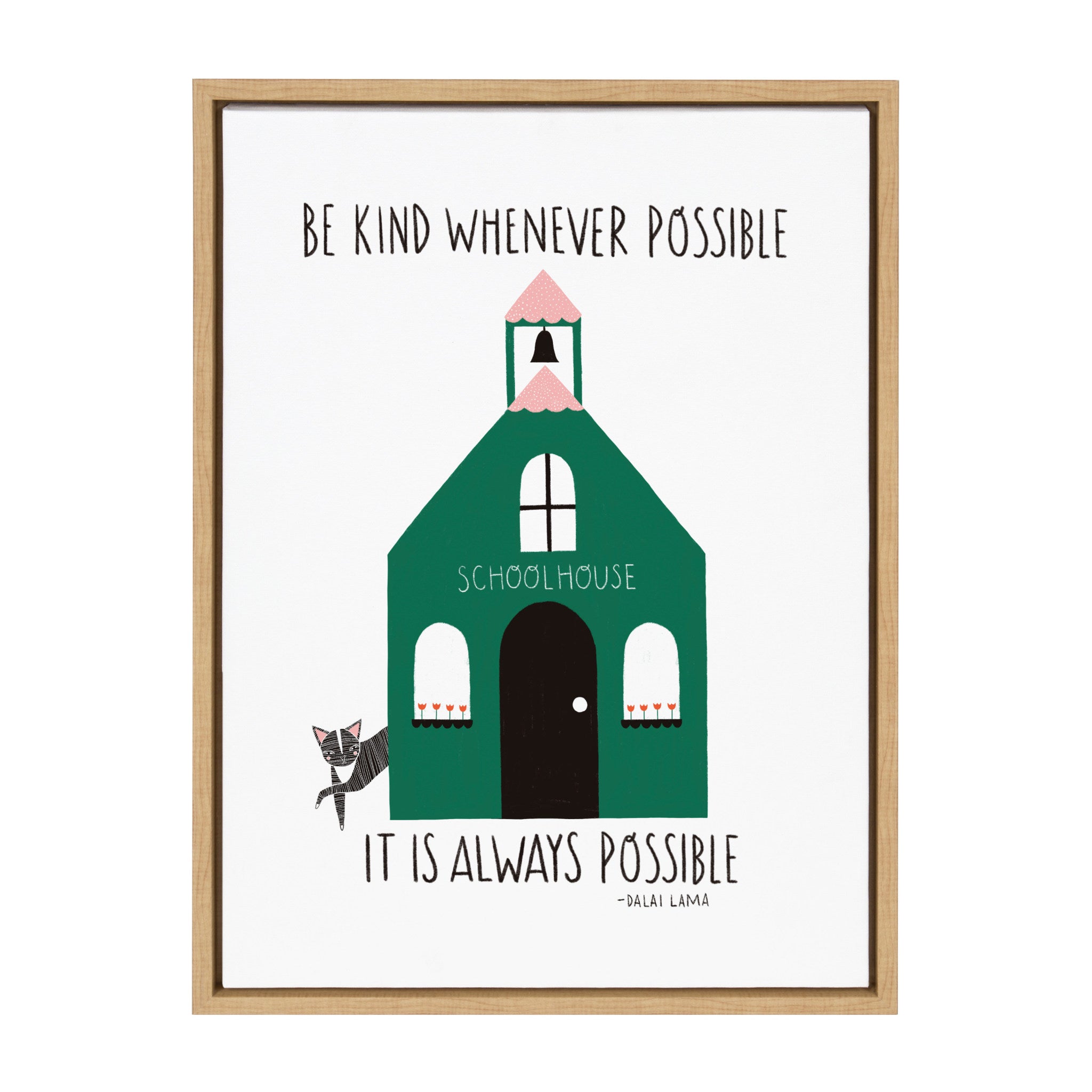 Sylvie Be Kind Whenever Possible Framed Canvas by kateandlaurel - main product image for Resin Society