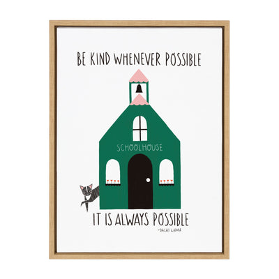 Sylvie Be Kind Whenever Possible Framed Canvas by kateandlaurel - main product image for Resin Society