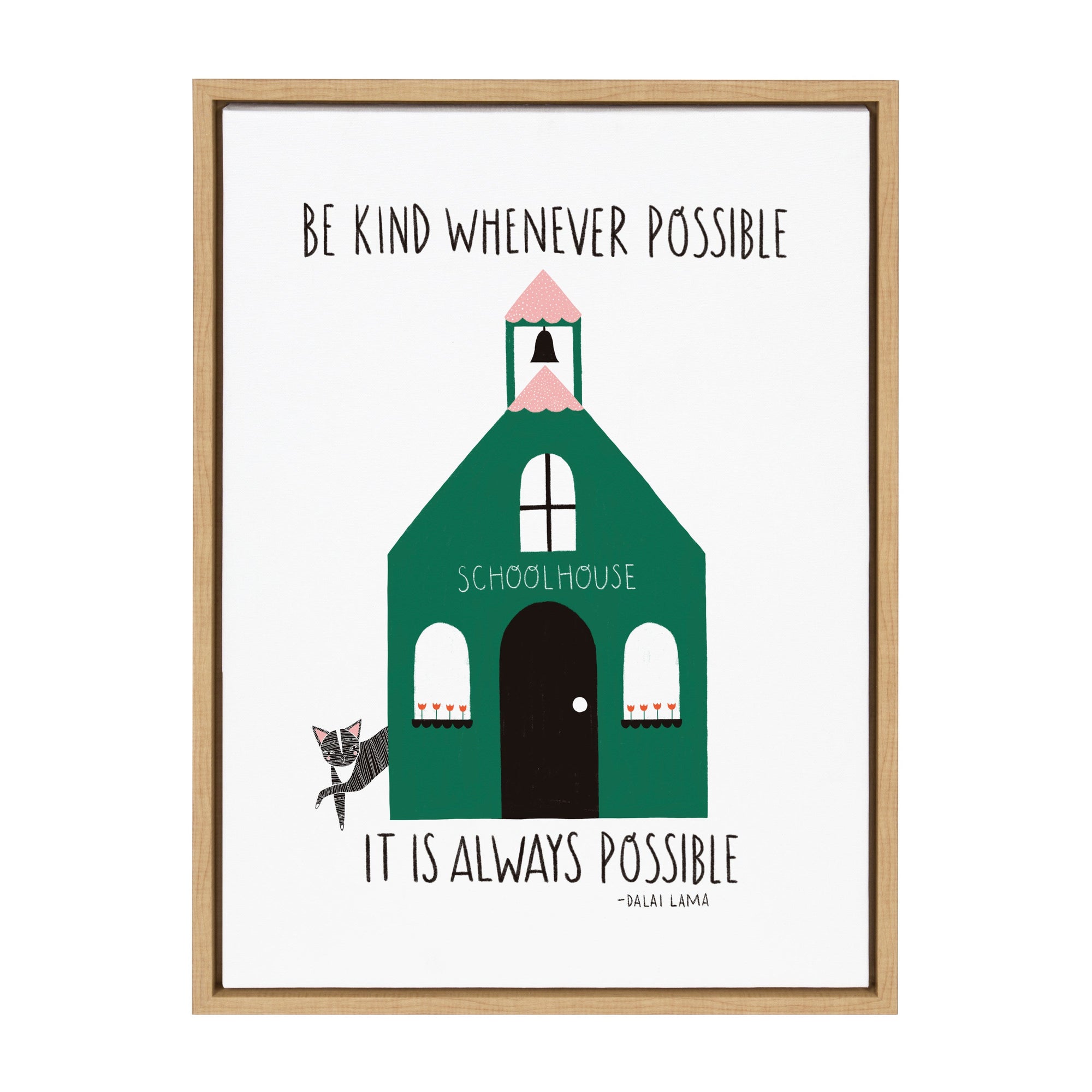 Sylvie Be Kind Whenever Possible Framed Canvas by kateandlaurel - product image 9 for Resin Society