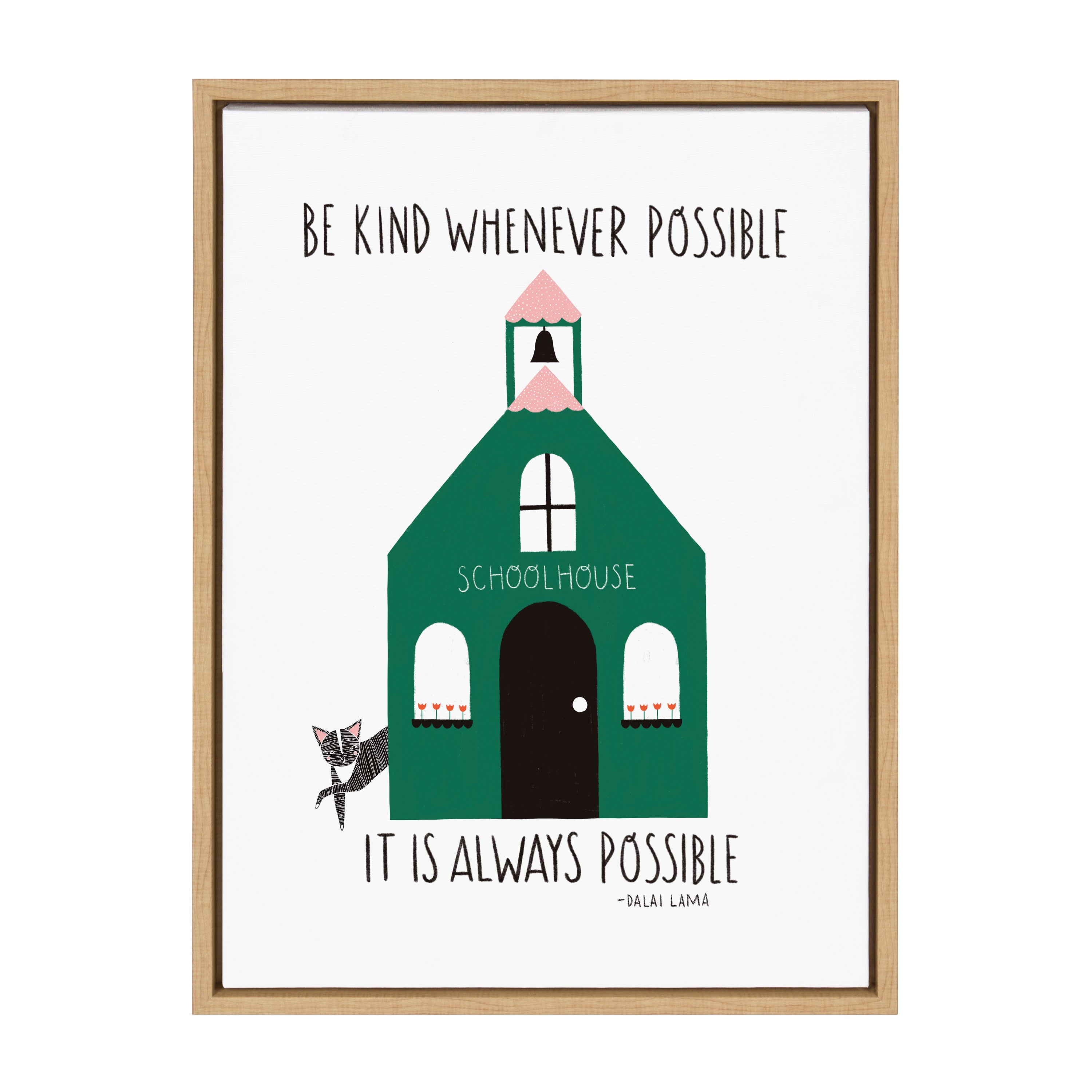 Sylvie Be Kind Whenever Possible Framed Canvas by kateandlaurel - product image 9 for Resin Society