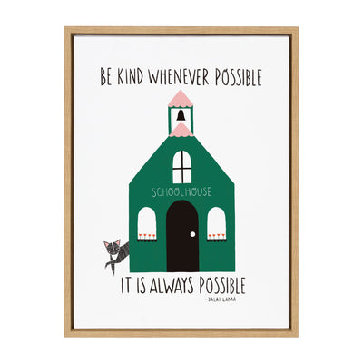 Sylvie Be Kind Whenever Possible Framed Canvas by kateandlaurel - product image 9 for Resin Society