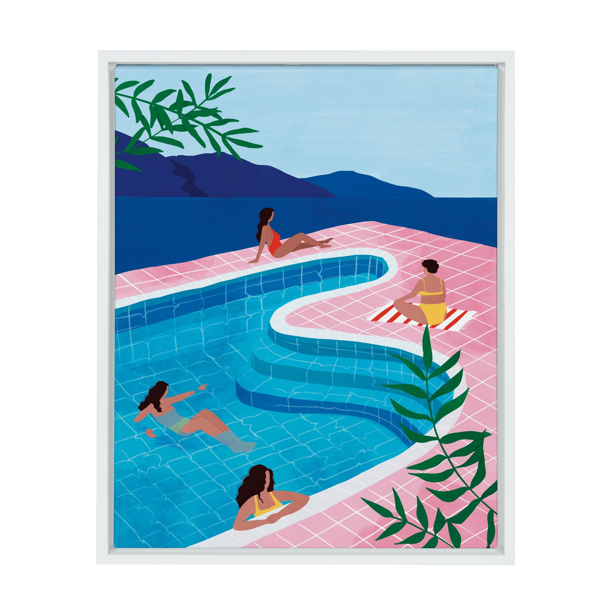 Sylvie Pool Ladies Framed Canvas by kateandlaurel - product image 9 for Resin Society