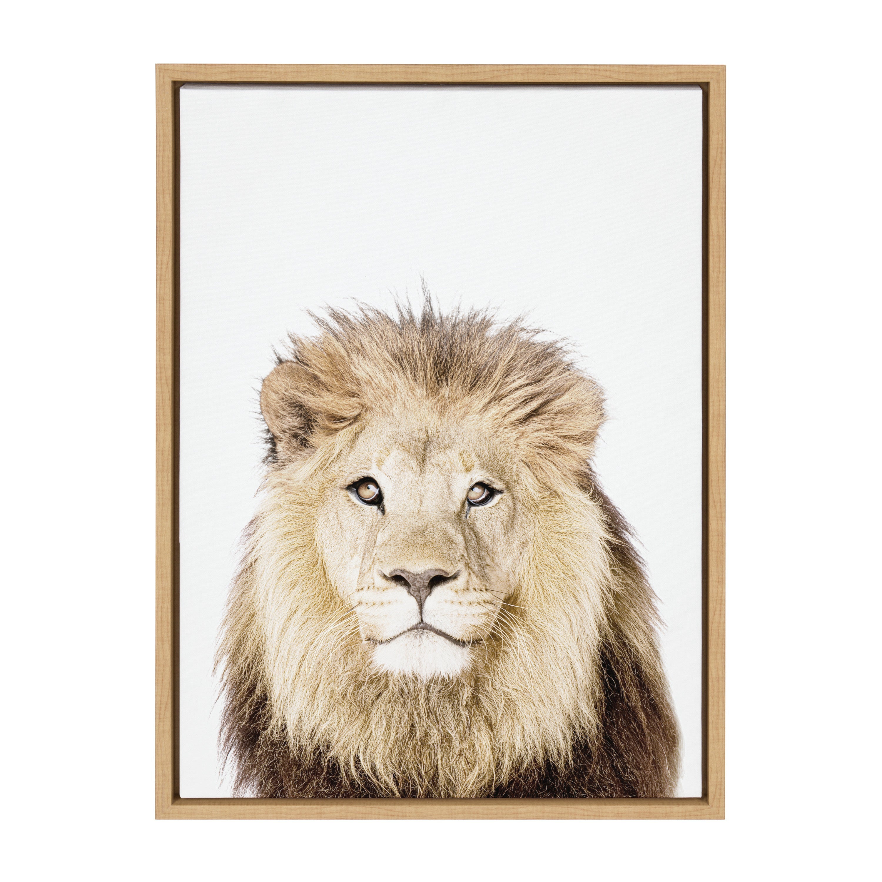 Sylvie Lion Thinking Portrait Framed Canvas by Amy Peterson Art Studio