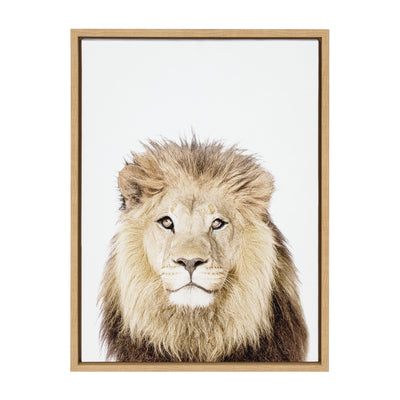 Sylvie Lion Thinking Portrait Framed Canvas by Amy Peterson Art Studio
