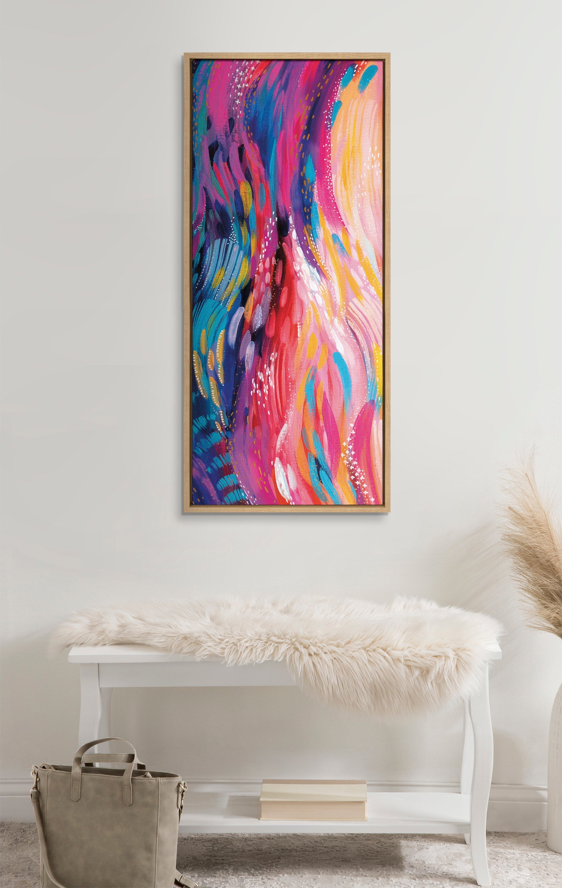 Sylvie Brush Strokes 90 Framed Canvas