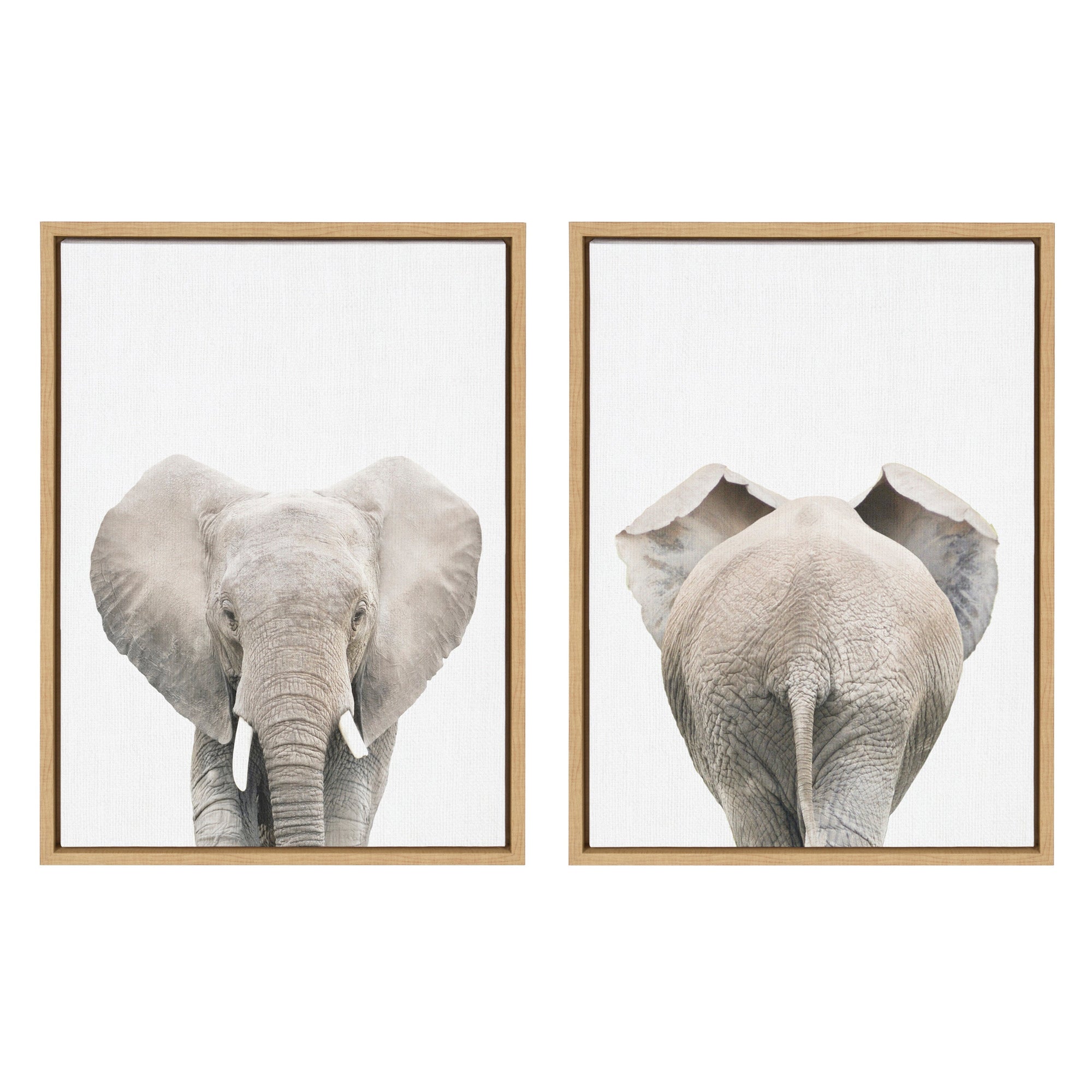 Sylvie Elephant Front and Back Framed Canvas Set by kateandlaurel - product image 11 for Resin Society