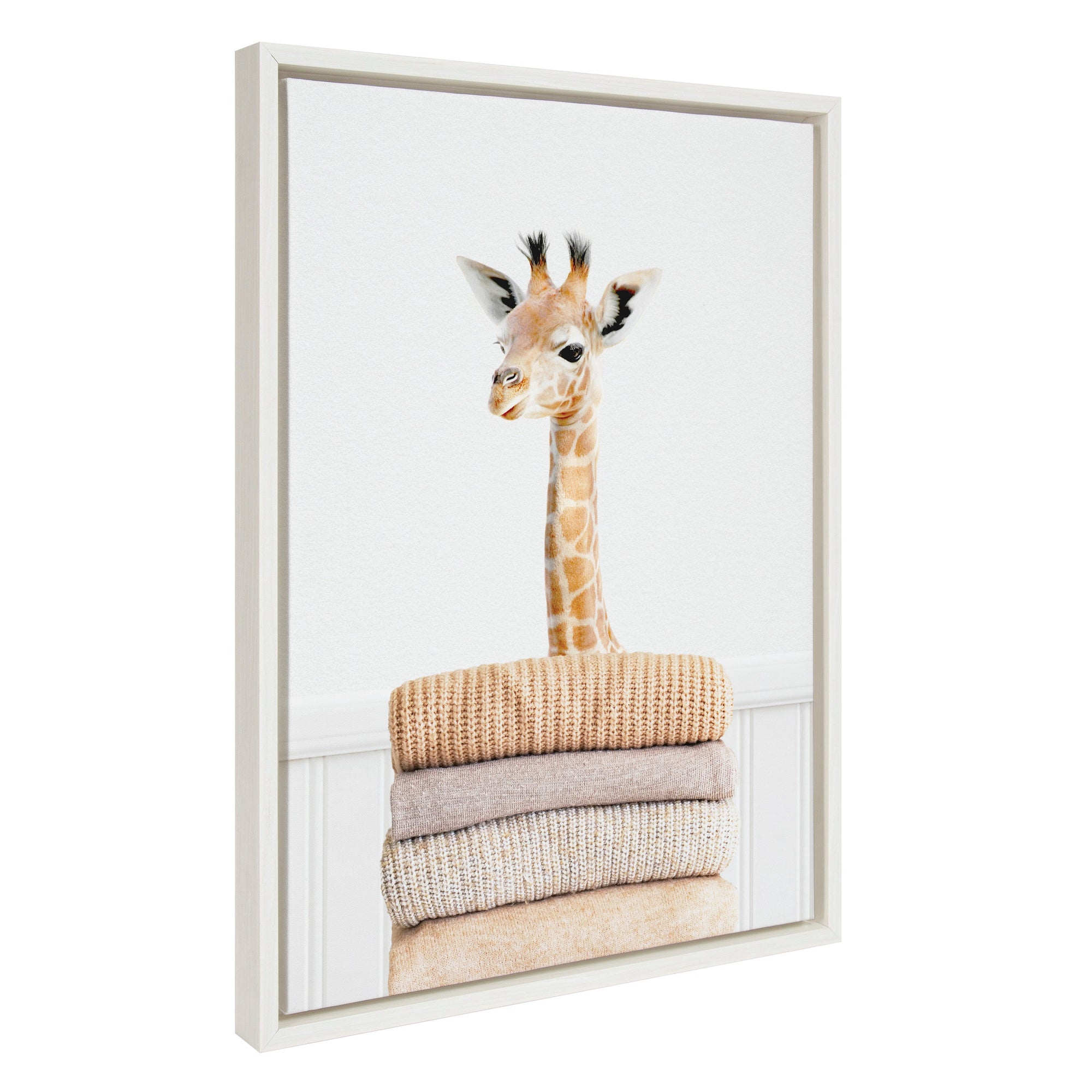 Sylvie Fold Giraffe Framed Canvas by kateandlaurel - main product image for Resin Society