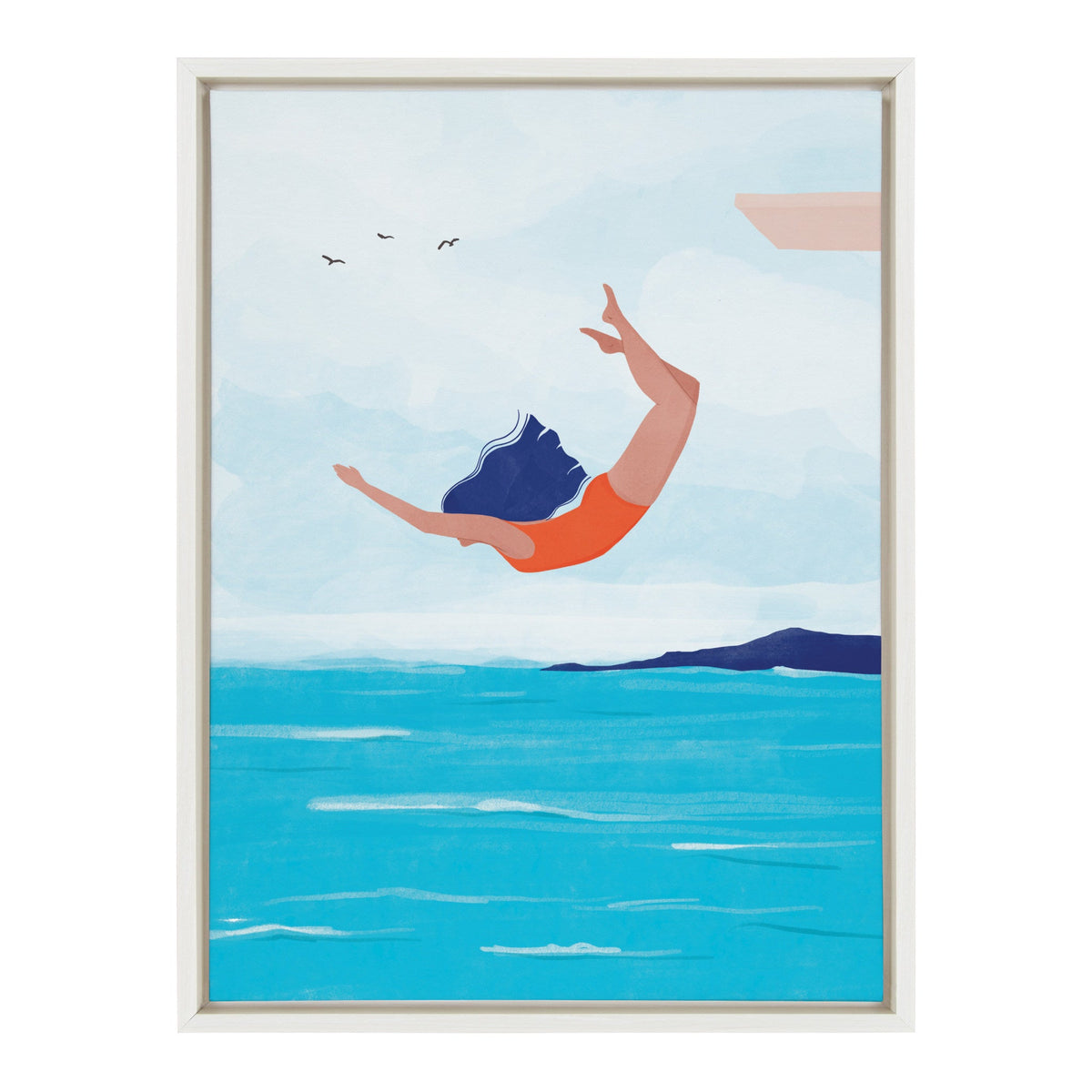 Sylvie Jump Framed Canvas by kateandlaurel - main product image for Resin Society