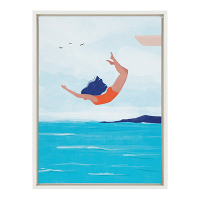 Sylvie Jump Framed Canvas by kateandlaurel - main product image for Resin Society