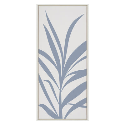 Sylvie Mid Century Retro Jungle Botanical Light Blue Framed Canvas by kateandlaurel - product image 2 for Resin Society