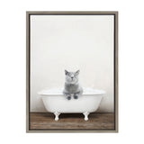 Sylvie Cat in Rustic Bath Framed Canvas by kateandlaurel - product image 2 for Resin Society