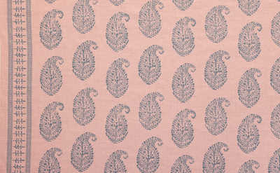 Kashmir Paisley Pillow Cover in Pink + Blue, Peter Dunham Textiles