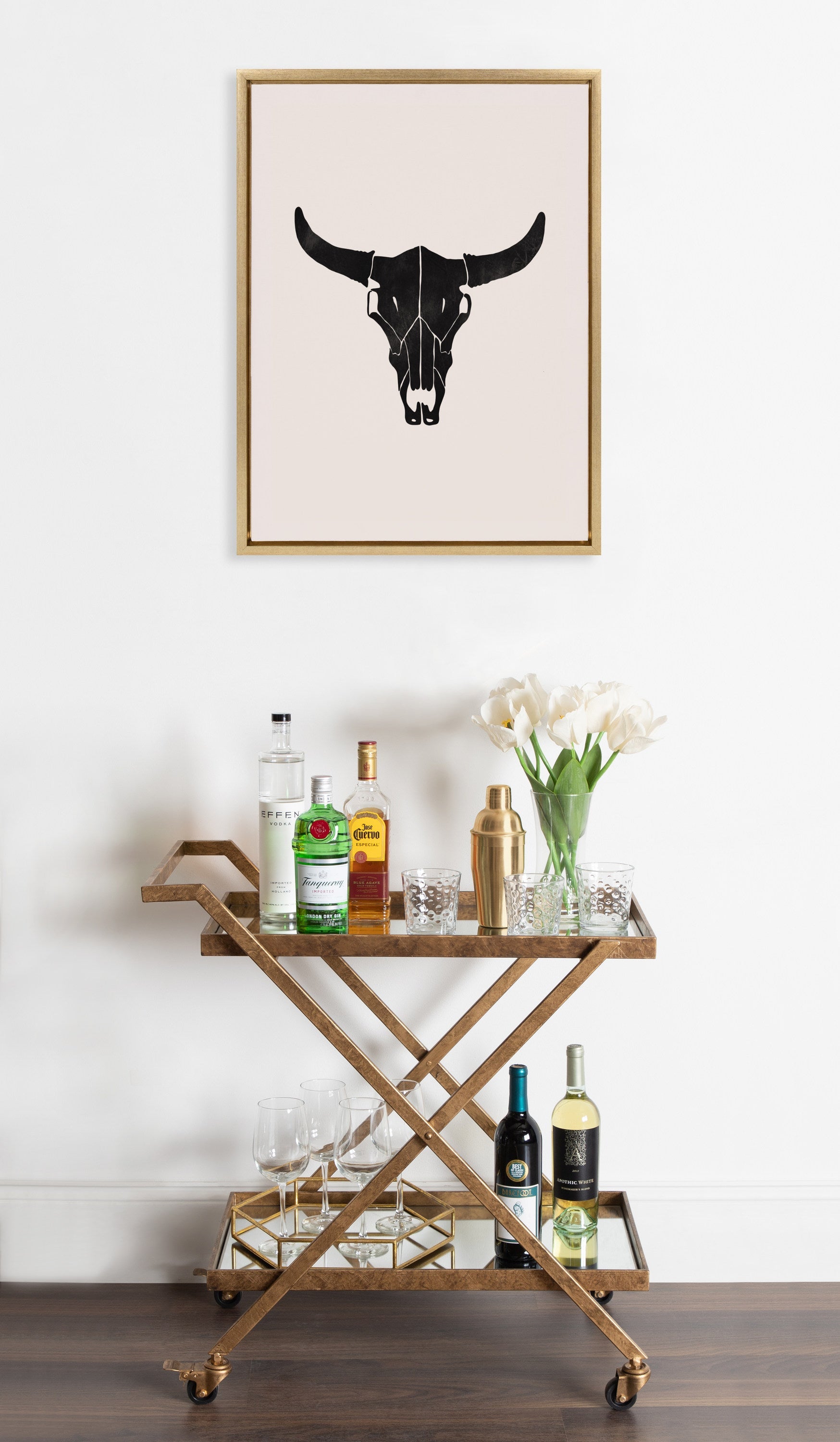 Sylvie Western Skull Framed Canvas by Honey Island Studio