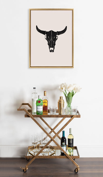 Sylvie Western Skull Framed Canvas by Honey Island Studio