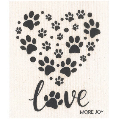 Paw Print Heart Swedish Dishcloth by sweetgum home, LLC - main product image for Resin Society