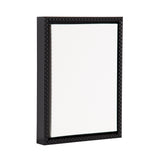 Rectangular black frame with beaded detailing surrounding a blank white canvas, shown at a slight angle against a white background.