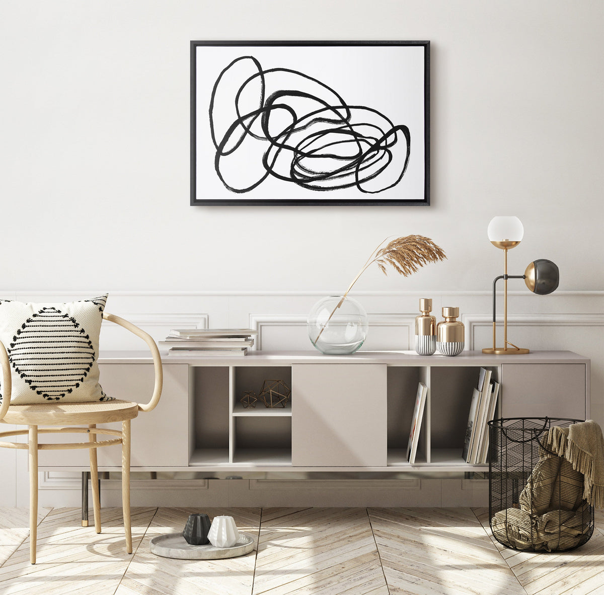 Sylvie Ring of Light 2 Framed Canvas by kateandlaurel - product image 2 for Resin Society