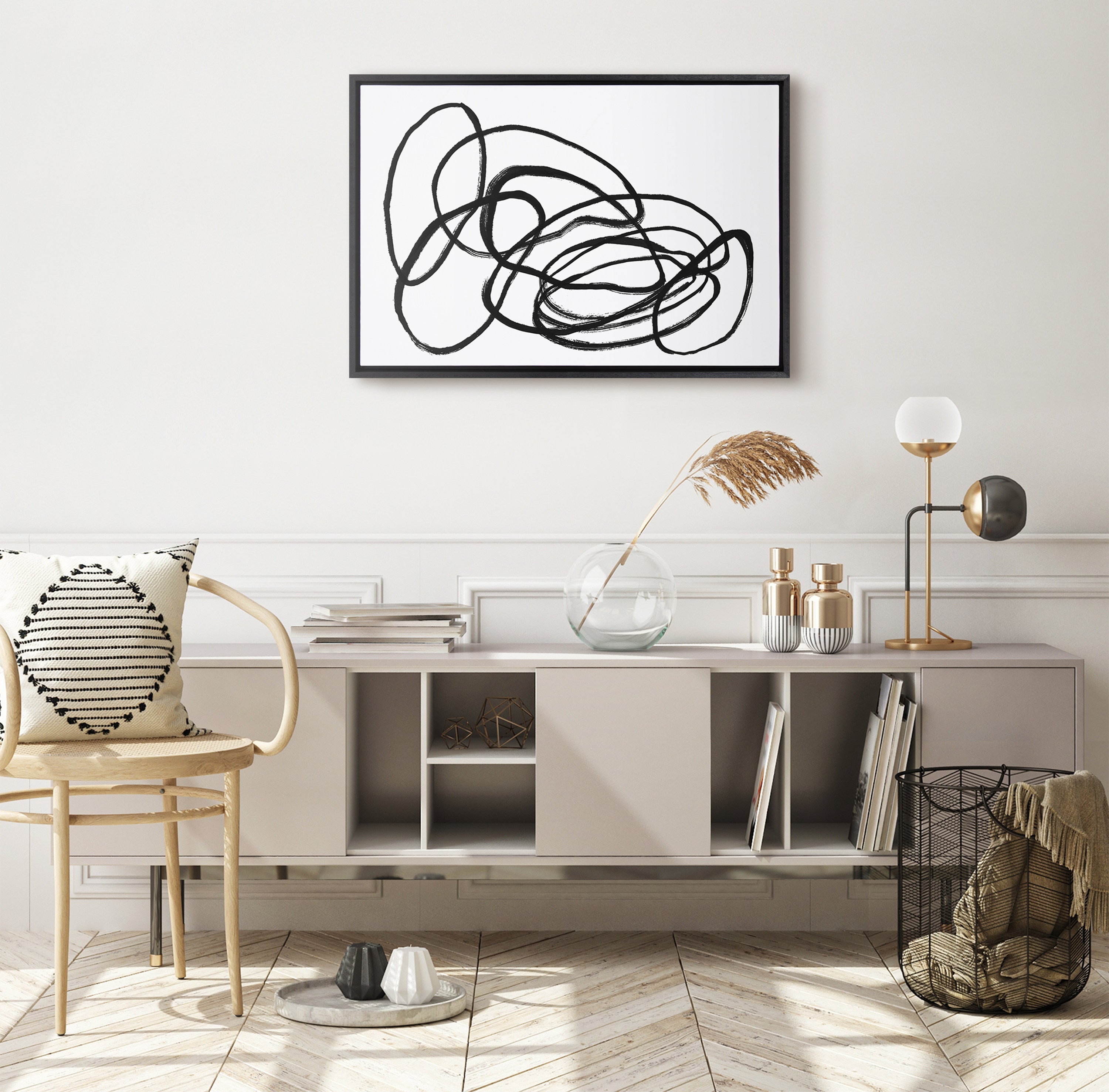 Sylvie Ring of Light 2 Framed Canvas by kateandlaurel - product image 2 for Resin Society
