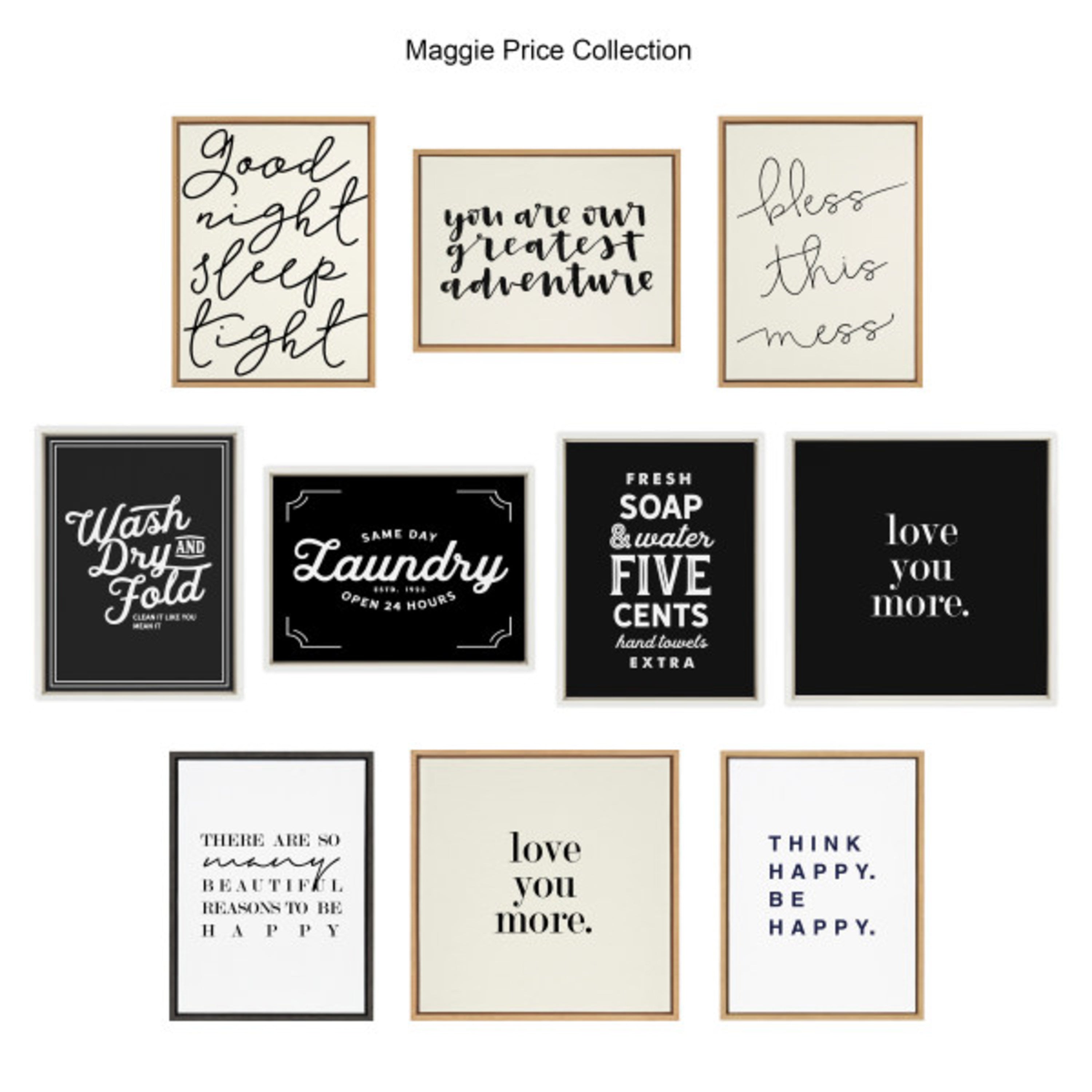 Sylvie Love You More Flinen Framed Canvas by Maggie Price of Hunt and Gather Goods