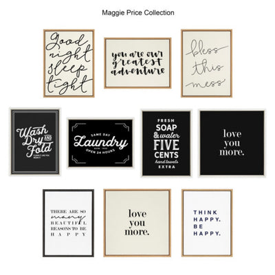 Sylvie Love You More Flinen Framed Canvas by Maggie Price of Hunt and Gather Goods