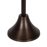 Dark bronze tapered round metal base with a smooth, slightly reflective finish supporting a vertical cylindrical pole.