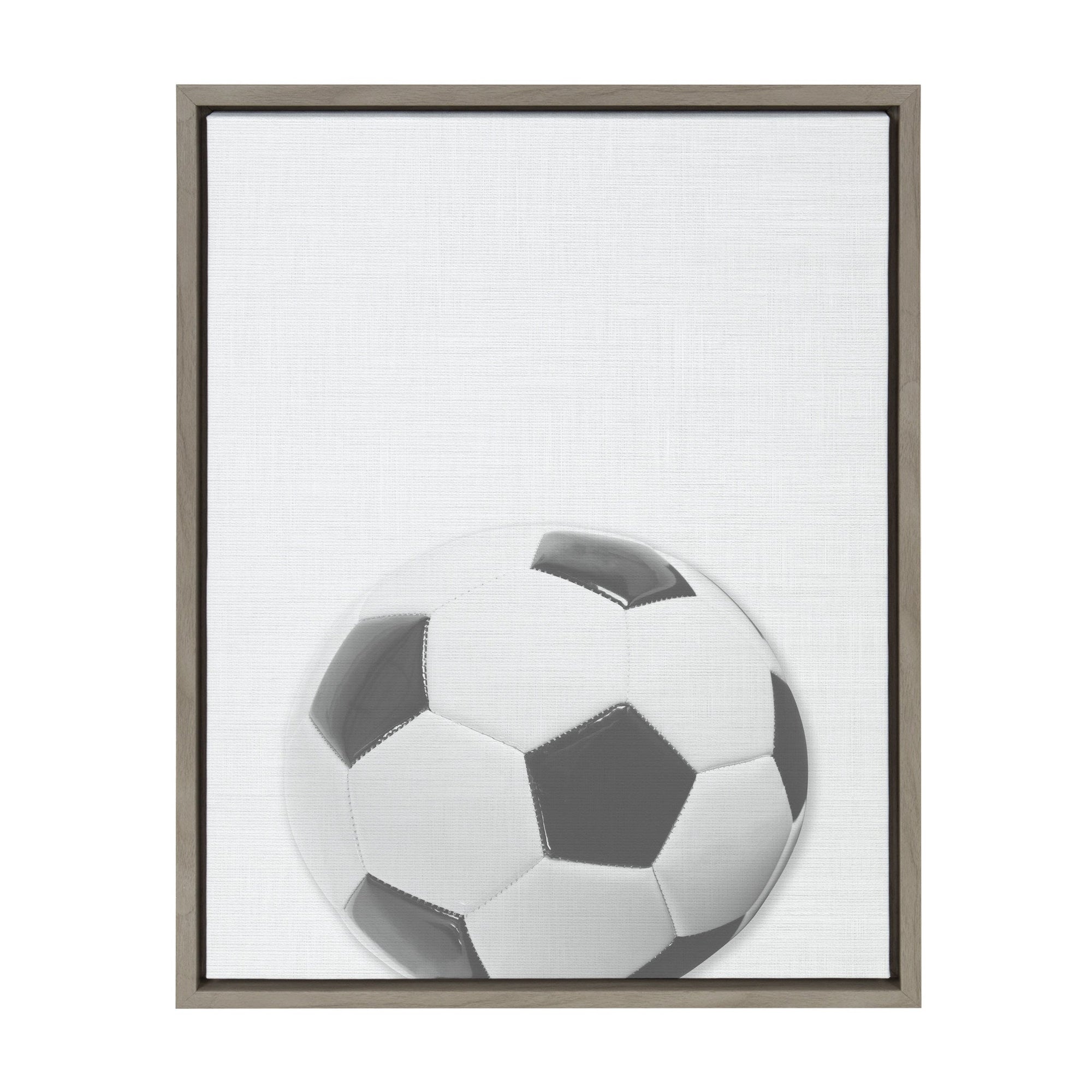 Sylvie Soccer Ball Portrait Framed Canvas, Gray 18x24 by kateandlaurel - main product image for Resin Society
