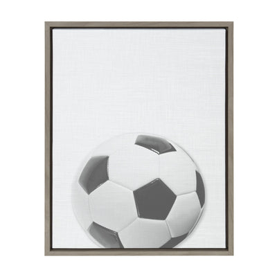 Sylvie Soccer Ball Portrait Framed Canvas, Gray 18x24 by kateandlaurel - main product image for Resin Society