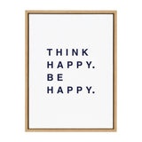 Sylvie Think Happy Be Happy Blue Framed Canvas by kateandlaurel - product image 9 for Resin Society