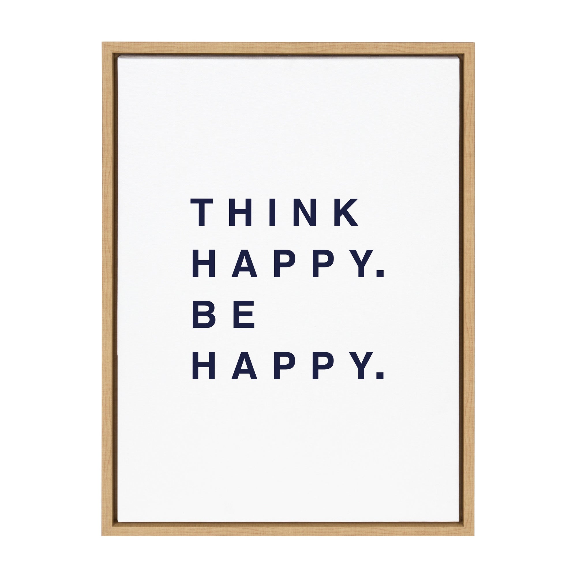 Sylvie Think Happy Be Happy Blue Framed Canvas by kateandlaurel - product image 9 for Resin Society