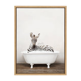Sylvie Baby Zebra in Rustic Bath Framed Canvas by kateandlaurel - product image 8 for Resin Society