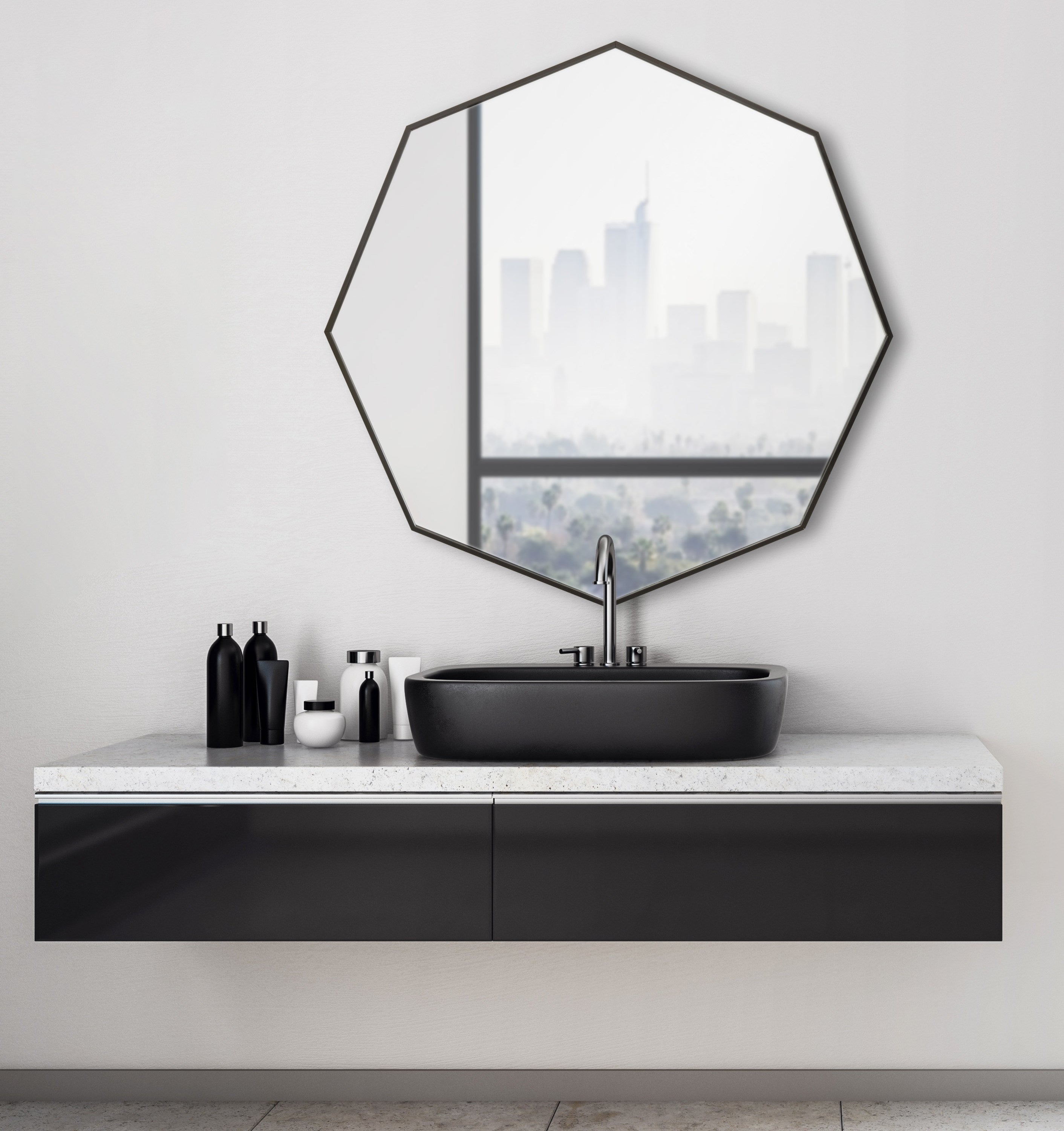 Rhodes Modern Octagon Mirror by kateandlaurel - product image 5 for Resin Society