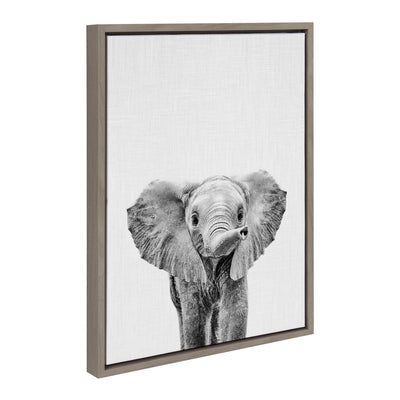 Sylvie Baby Elephant Framed Canvas by Simon Te by kateandlaurel - product image 2 for Resin Society