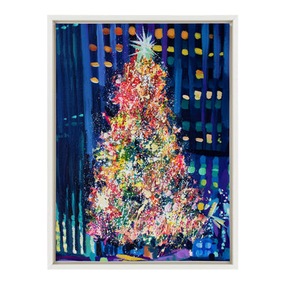 Sylvie Rockefeller Center Tree Framed Canvas by Rachel Christopoulos
