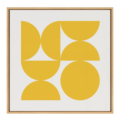 Sylvie Bold Vintage Geometric Sunshine Yellow Framed Canvas by kateandlaurel - product image 8 for Resin Society