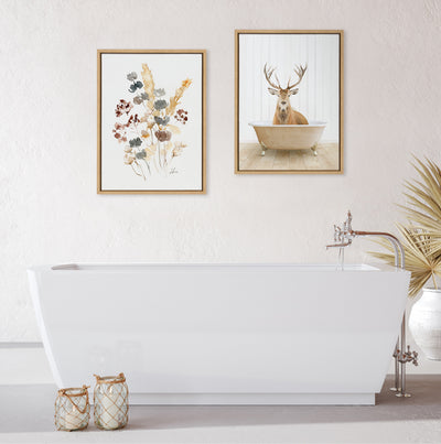 Sylvie Stag Farmhouse Bath Framed Canvas by kateandlaurel - product image 5 for Resin Society