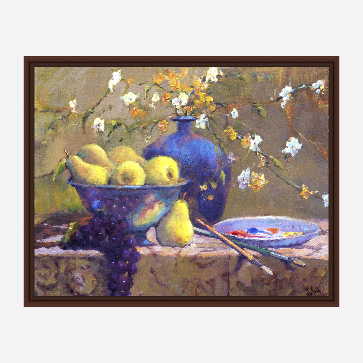 Pears in Bowl Artist Enhanced Canvas Print by John Beard Collection - product image 7 for Resin Society