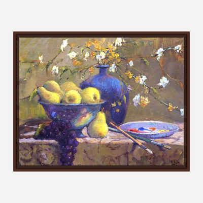 Pears in Bowl Artist Enhanced Canvas Print by John Beard Collection - product image 7 for Resin Society