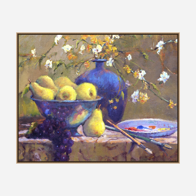 Pears in Bowl Artist Enhanced Canvas Print by John Beard Collection - product image 8 for Resin Society