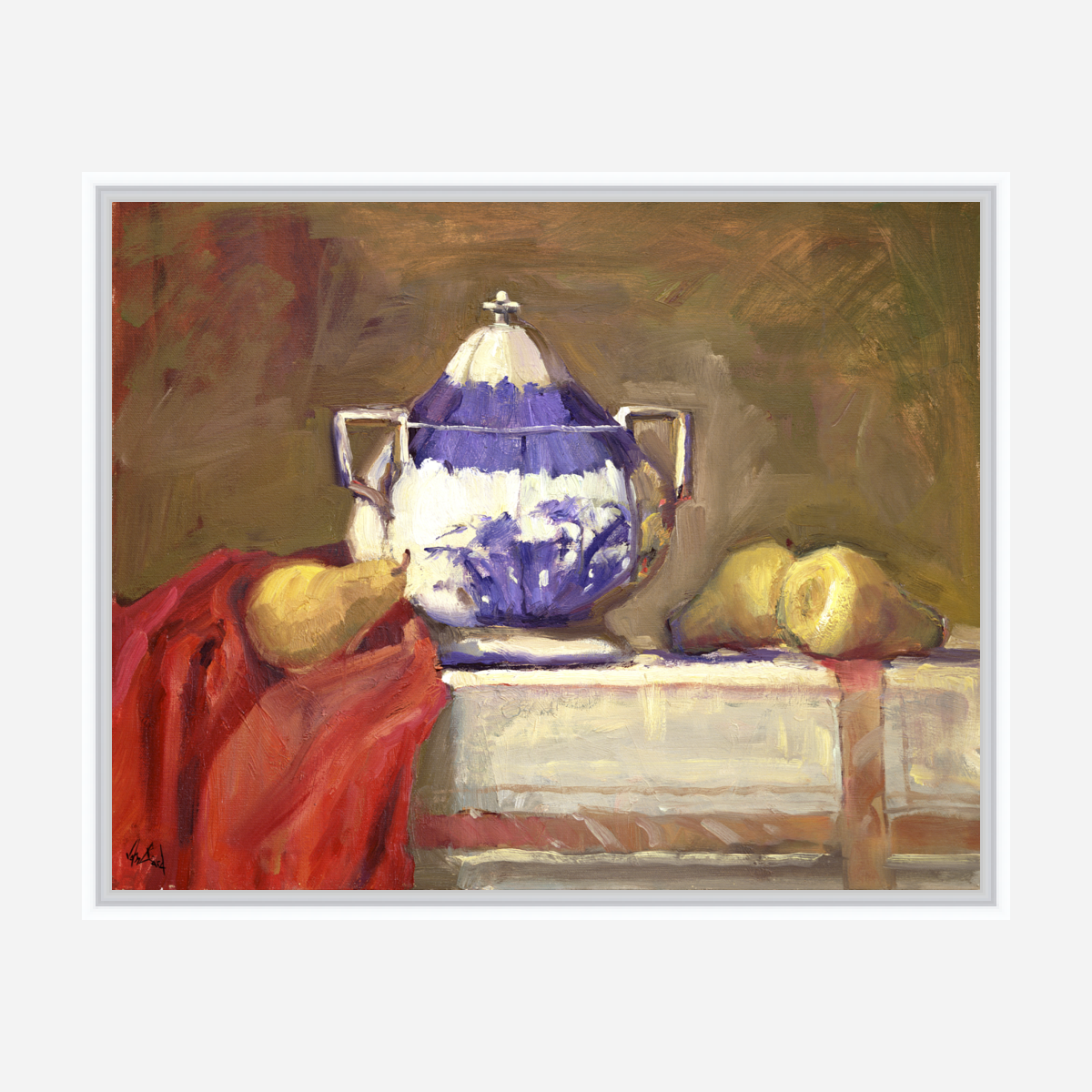 Pears Still Life Artist Enhanced Canvas Print by John Beard Collection - product image 6 for Resin Society