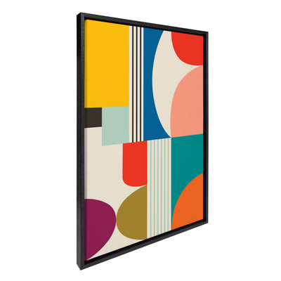 Sylvie Mid Century Modern Pattern Framed Canvas