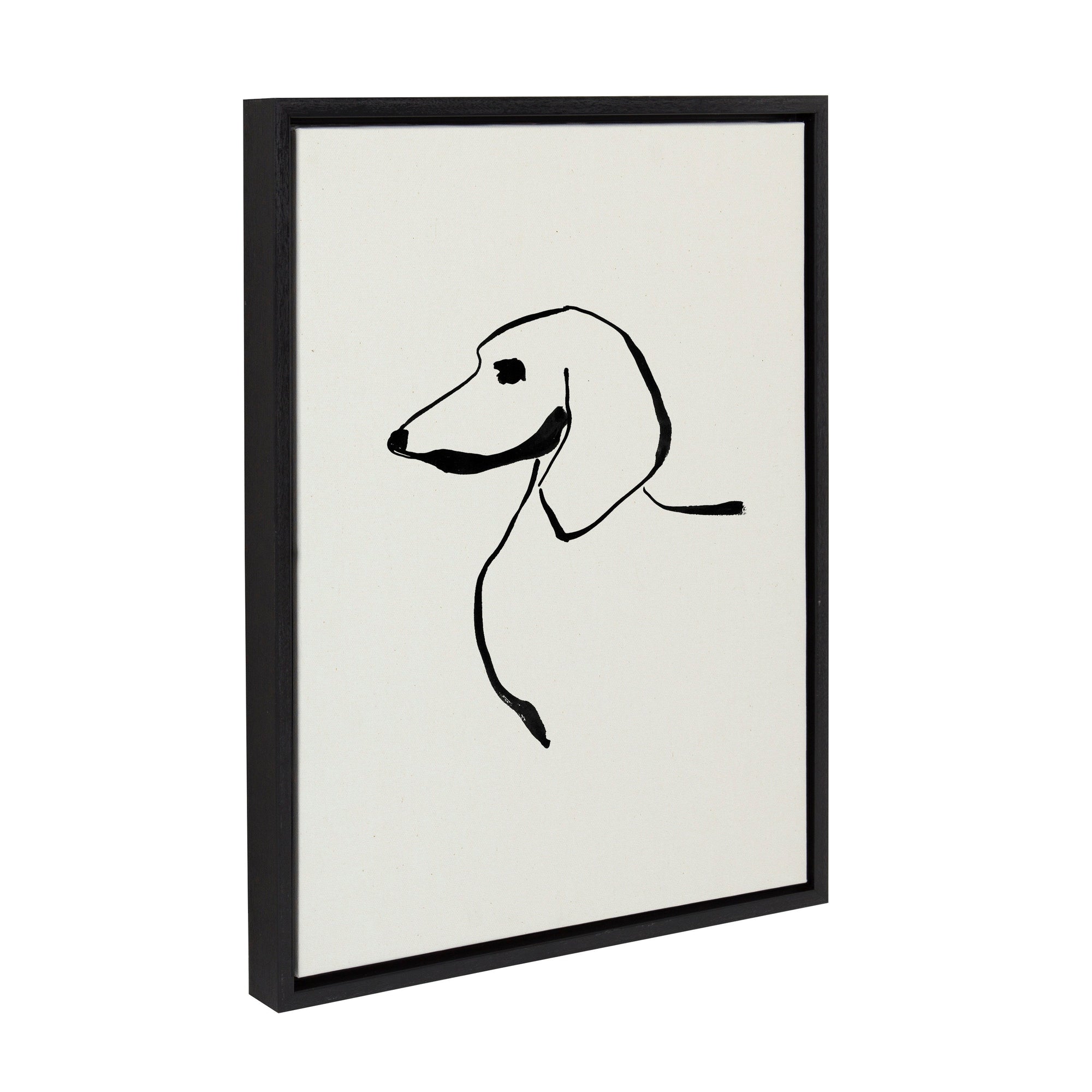 Sylvie 1023 Dachshund framed canvas art showing a dog portrait by Teju Reval