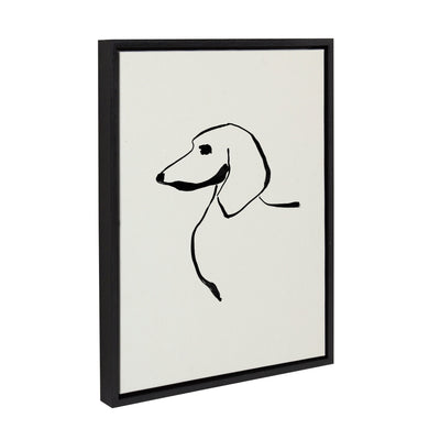Sylvie 1023 Dachshund framed canvas art showing a dog portrait by Teju Reval