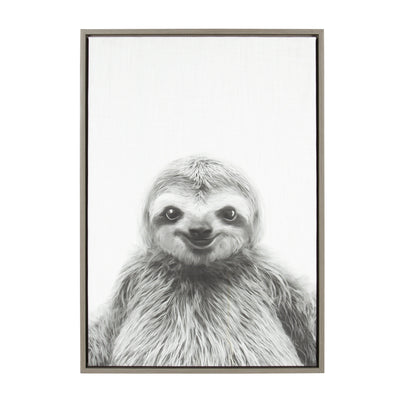 Sylvie Sloth Framed Canvas by Simon Te Tai by kateandlaurel - product image 6 for Resin Society