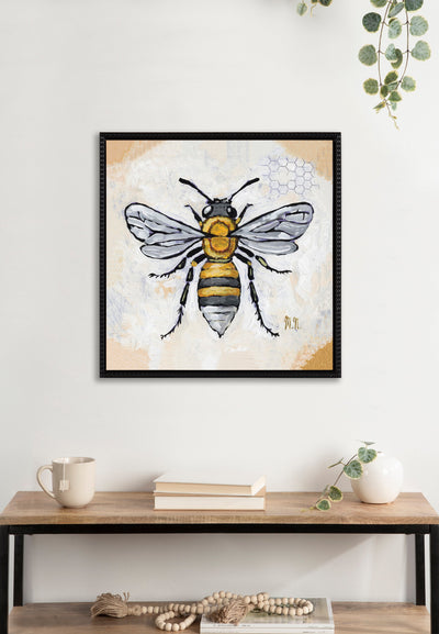Sylvie Beaded Honeycomb Framed Canvas by Mackenzie Nelson